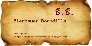 Bierbauer Borbála névjegykártya