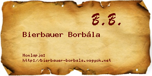 Bierbauer Borbála névjegykártya